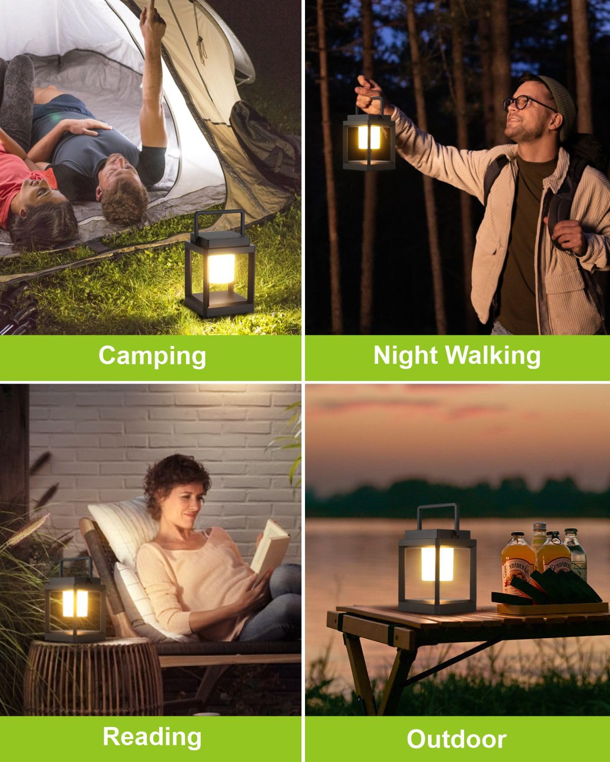 Outdoor Camping Čtení Dobíjecí lampa Tvar dekorace Solární stolní lampa